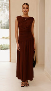 Fallon Maxi Dress - Brown