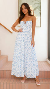 Cove Maxi Dress - Blue Floral