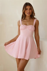 In Her Dreams Satin Mini Dress Pink